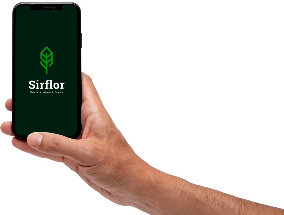 Mockup de celular com aplicativo sirflor